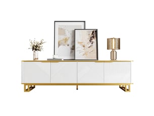 Meuble tv coloris blanc 160 cm MERAX meuble tv blanc