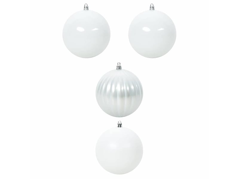  Ensemble de boules de noël xxl 4 pcs blanc ø 20 cm plastique  - Conforama A