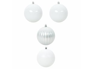 Ensemble de boules de noël xxl 4 pcs blanc ø 20 cm plastique