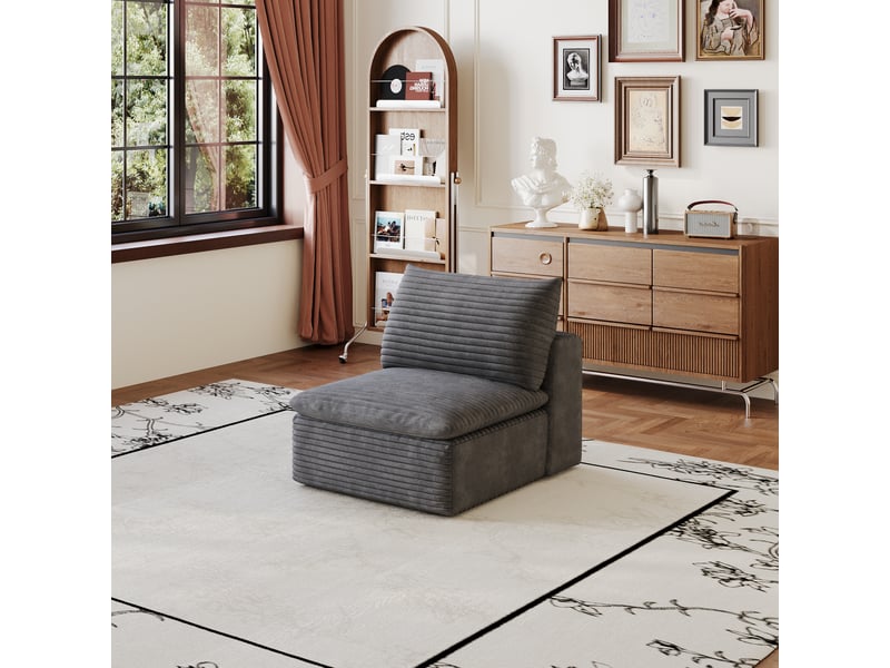  Canapé modulable en mousse sans cadre en bois tissu doux confortable  - Conforama B