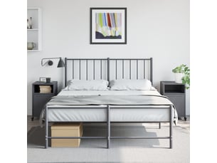 Lot de 2 tables de chevet - cabinet de chevet - table de nuit anthracite 36x39x59 cm acier