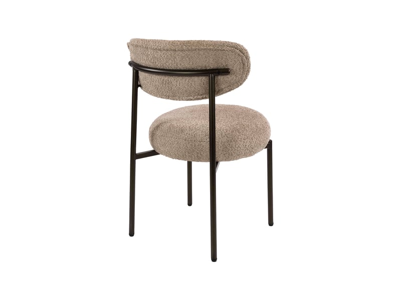  Lot de 2 chaises repas 52x57x81 cm en tissu bouclette sable et bronze  - Conforama E