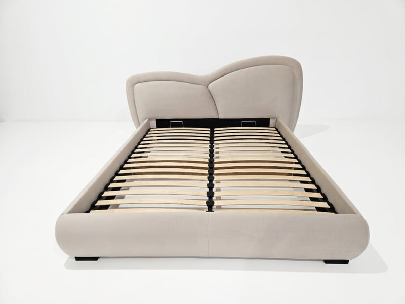 Bobochic lit bas daniela tissu velours lisse beige 140x190 DANIELA - Conforama A