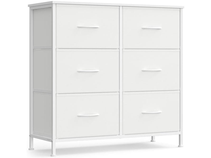  Commode de rangement 30 x 76,7 x 73,7 cm 9 tiroirs pratique moderne pour chambre entrée salon en mdf blanc 12_0013040  - Conforama A
