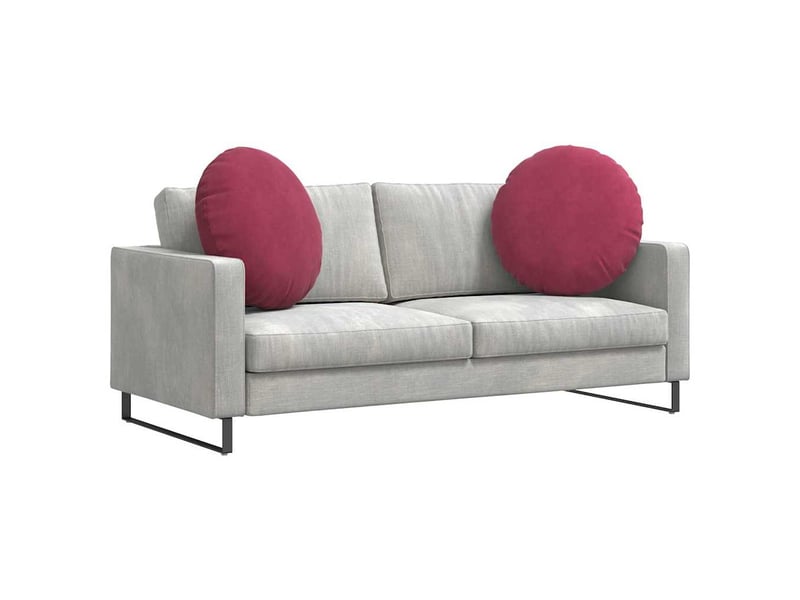  Lot de 2 coussins de siège, coussins décoratifs velours bordeaux ø60 x 21 cm cf59888  - Conforama C