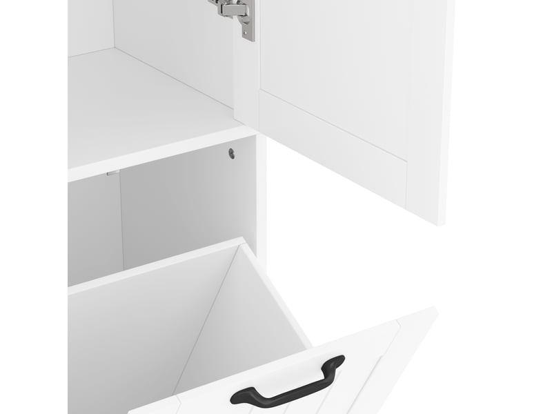  Meuble de rangement salle de bains 78 x 35 x 172,7 cm blanc mdf, 2 paniers à linge et étagères réglables  - Conforama E