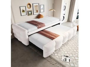 Lit gigogne 90x190 cm <strong>OKWISH</strong>  <strong></strong> coloris beige