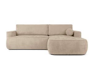 Canapé d'angle droit fixe LOUNGITUDE CASSIS 4 places Tissu Beige