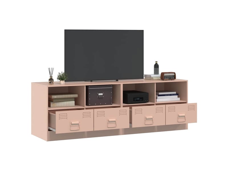  Lot de 2 meuble tv bas salon rose 67x39x44 cm acier shl30484  - Conforama D