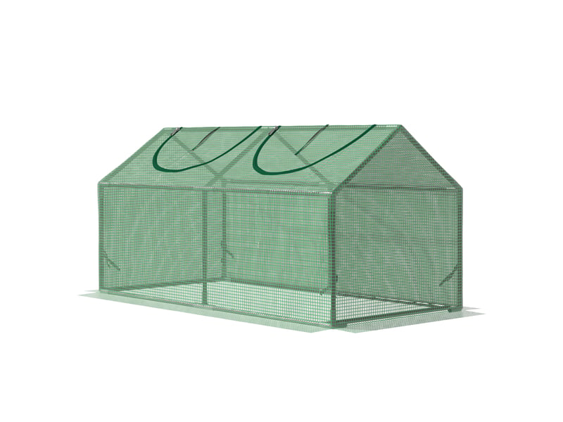  Serre en polyéthylène avec fenêtre, châssis froid pour tomates, 120 x 60 x 60 cm, verte  - Conforama B