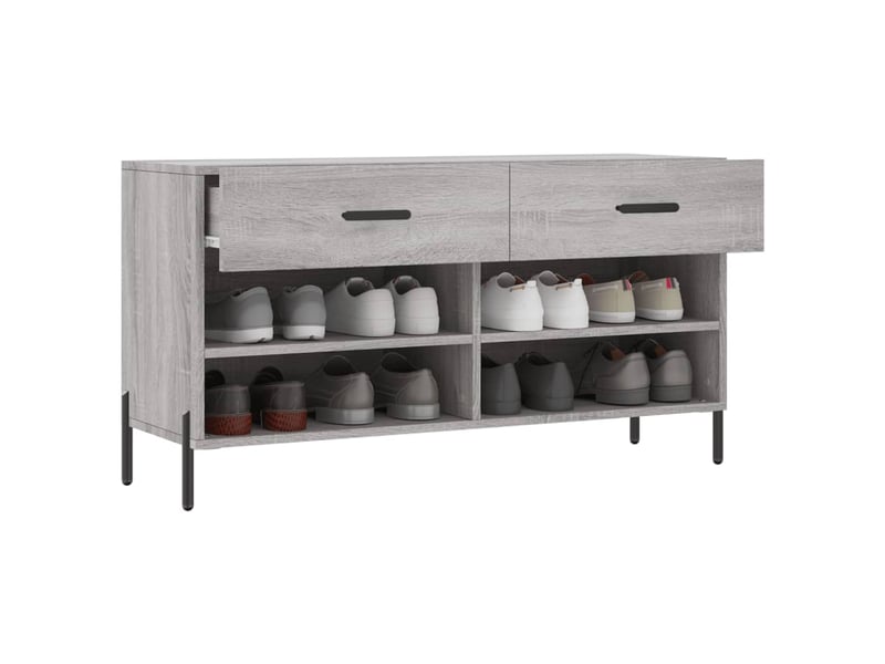  Banc à chaussures, meuble à chaussures sonoma gris 102x35x55 cm bois d'ingénierie shl7782  - Conforama D