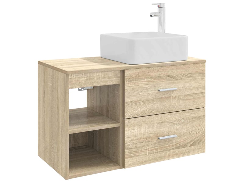Ensemble de mobilier de salle de bain 2 pcs chêne sonoma shl4756 - Conforama A