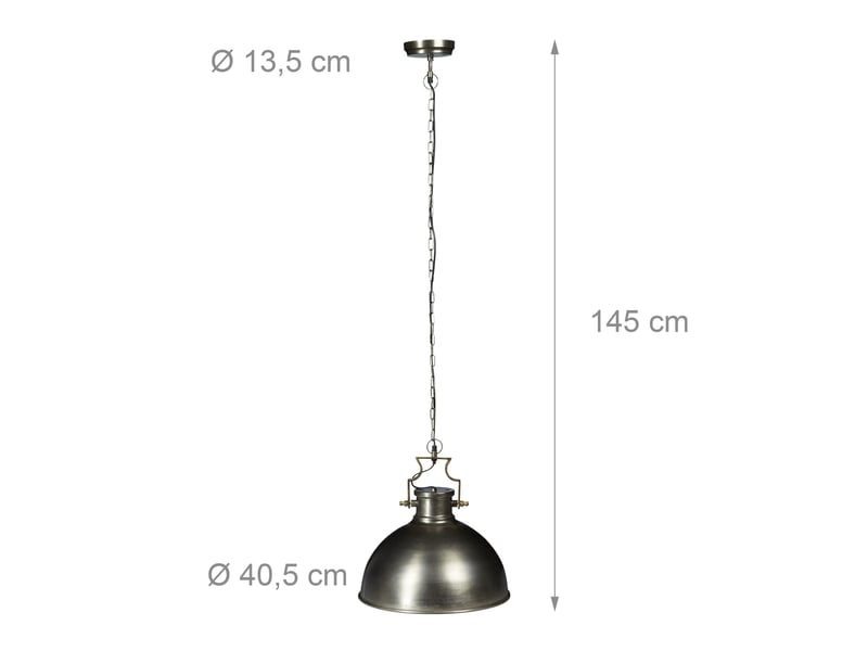  Lampe à suspension style industriel chic abat-jour cloche 30 x 30 x 20 cm en métal anthracite 13_0003243  - Conforama C