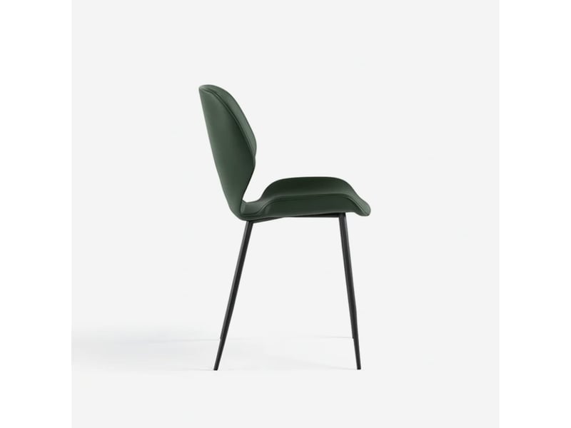  Lot de 4 chaises de salle à manger rembourrées soft-touch callisto - vert foncé  - Conforama D