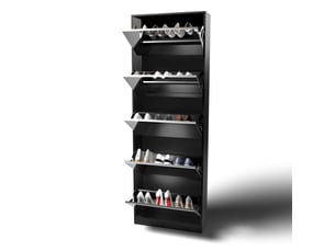 Meuble à chaussures 10 paire(s)  <strong>COVREO </strong>  <strong></strong> coloris noir