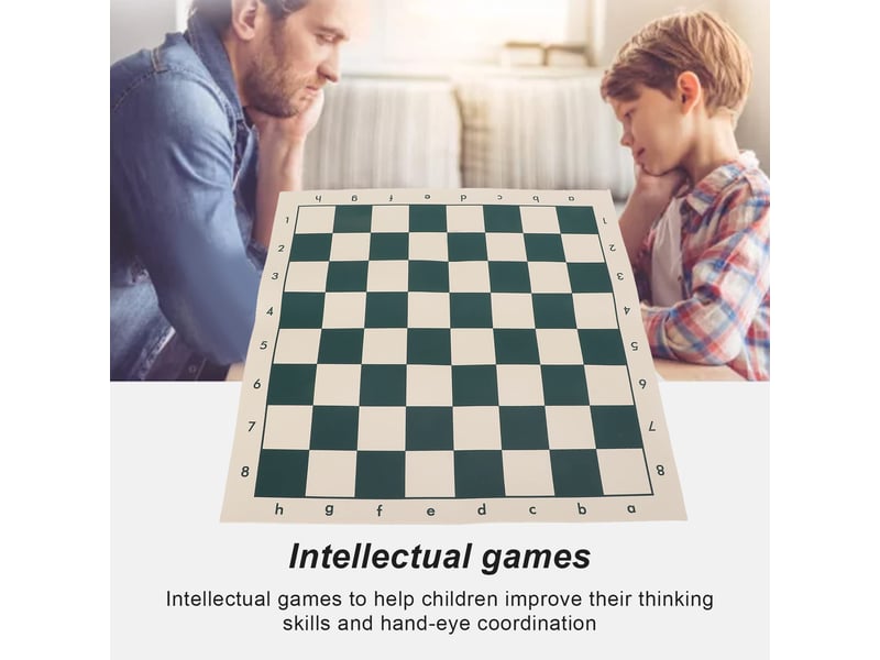 Échiquier Souple Portable Enroulable En Cuir PU - Tapis D'Échecs De Tournoi 64 Carrés Pour Voyages Et Famille