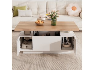 Table basse rectangulaire coloris blanc - 50 cmx100 cm