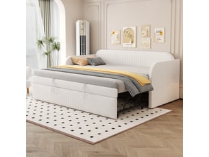 Lit banquette 90x190 cm <strong>SAPGAKS</strong>  <strong></strong> coloris beige