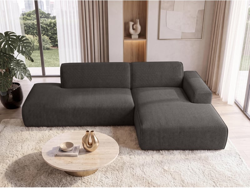 Canapé d'angle moderne didim duo, 288 cm, couleur graphite, revętement en velours d Didim Duo - Conforama B