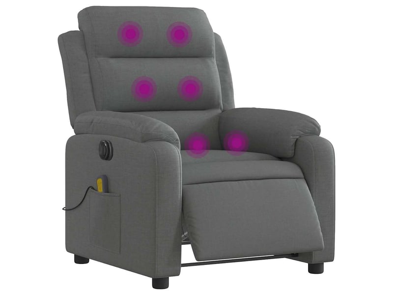  Fauteuil inclinable de massage électrique gris foncé tissu shl49948  - Conforama C