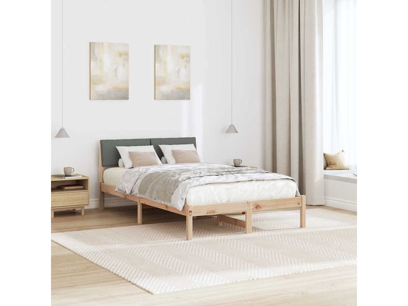  Lit double- lit adulte -  cadre de lit avec tête de lit marron et gris foncé 120 x 190 cm  - Conforama C