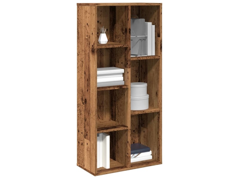  Bibliothèque, meuble de rangement salon vieux bois 50x25x104 cm  - Conforama B