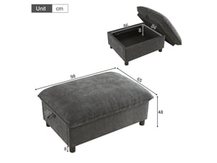 Pouf / repose pied gris