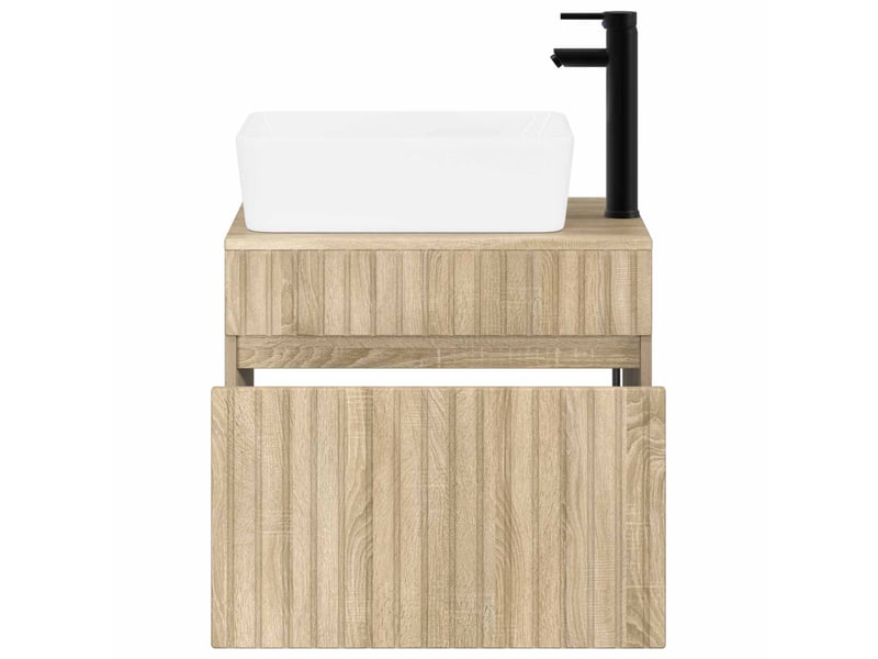 Ensemble de mobilier de salle de bain chêne sonoma cf64660 - Conforama C