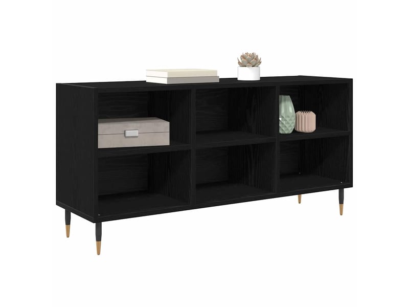  Meuble tv - banc tv - meuble de rangement 103,5 x 30 x 50 cm chêne noir bois d'ingénierie  - Conforama C