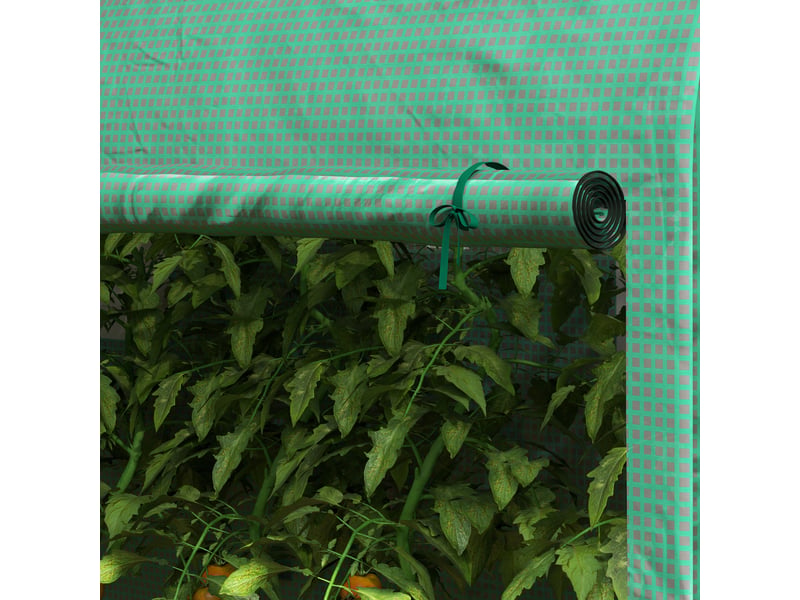 Serre tunnel de jardin 300x100x200 cm – verte – structure acier, 4 fenêtres et double porte enroulable - Conforama B