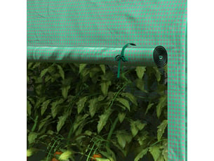 Serre tunnel de jardin 300x100x200 cm – verte – structure acier, 4 fenêtres et double porte enroulable