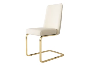 Chaise de salle à manger lot de 4 avec dossier matelassé en losanges et pieds métalliques dorés en velours beige