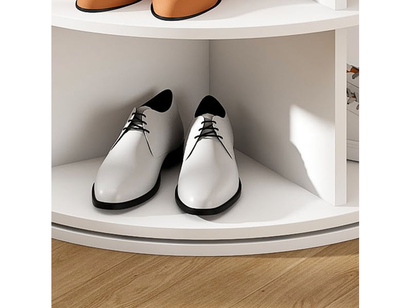  Range-chaussures rotatif 60x60x161 cm 7 niveaux 360° blanc  - Conforama D