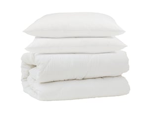 Ensemble de duvet avec oreiller 3 pièces - couette blanc microfibre