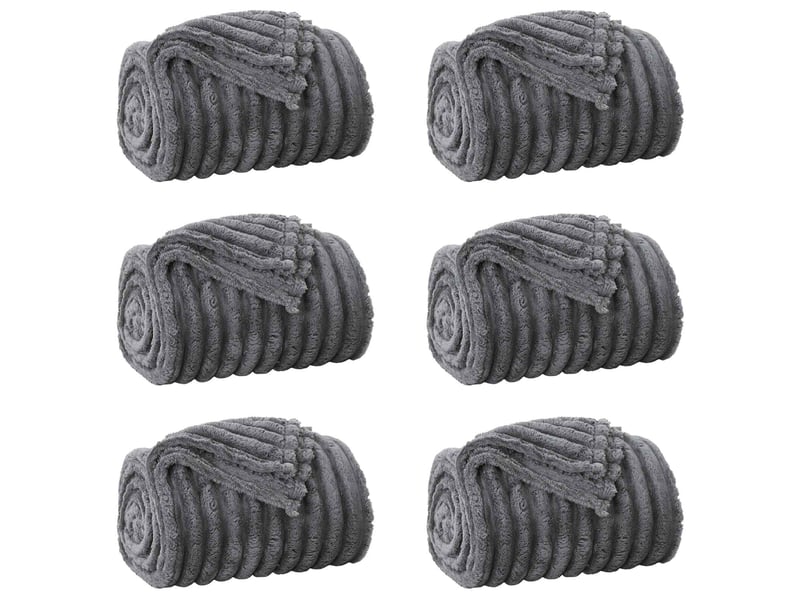  Couverture jetée de canapé 6 pcs gris foncé 200x150 cm 4.75 kg  - Conforama A