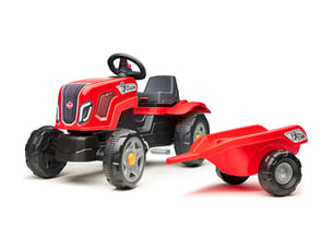 Tracteur enfant terra maxx rouge avec remorque 2 à 6 ans - falk