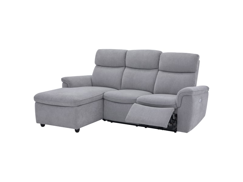 Canapé d'angle gris relax électrique 3 p  - Conforama L