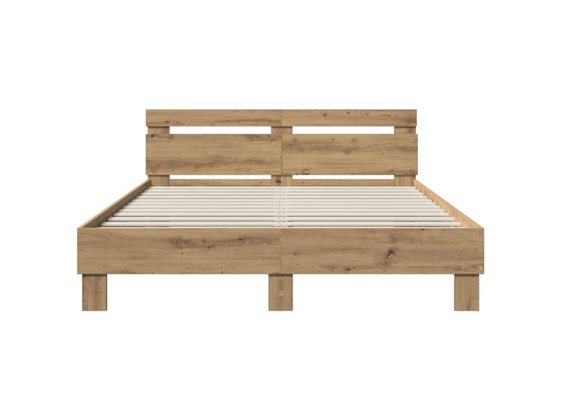  Lit double- lit adulte -  cadre de lit chêne artisanal 120 x 190 cm bois d'ingénierie  - Conforama C