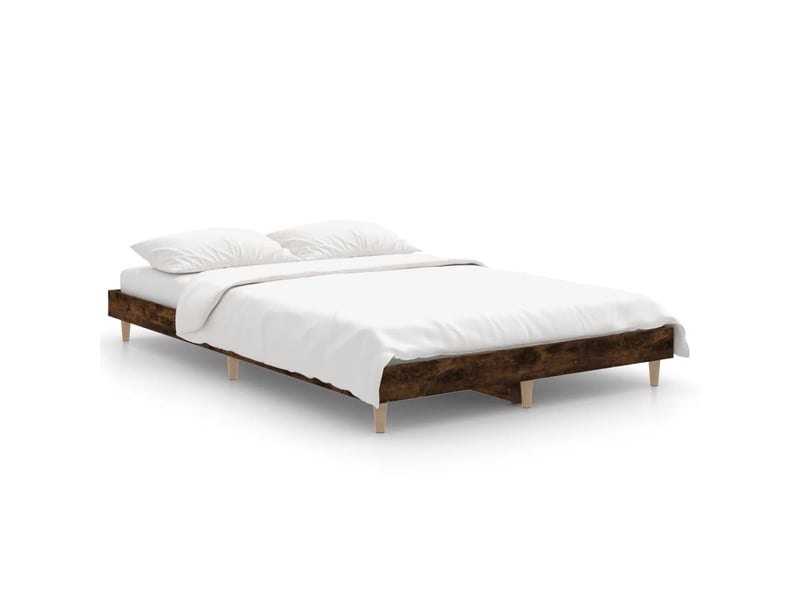  Lit double- lit adulte -  cadre de lit sans matelas chêne fumé 120x190 cm bois ingénierie  - Conforama A