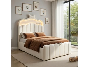 Lit coffre 90x200 cm coloris beige