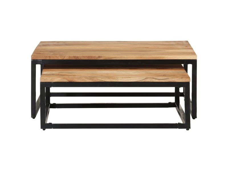  Tables basses gigognes 2 pcs | table de salon bois d'acacia massif  - Conforama C