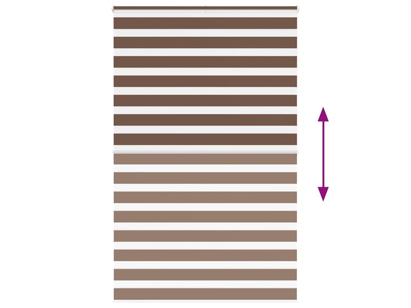  Store zèbre, store de fenêtre marron 150x200cm largeur du tissu 145,9cm polyester cf48685  - Conforama E