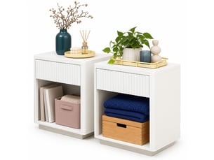 Table de chevet 1 tiroir et niche ouverte pour chambre en mdf 63,5×38×46,5 cm blanche