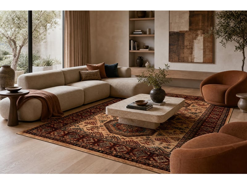  Tapis en laine kashqai 4317 100 oriental, ornement, couleur saumon   bordeaux 160x240 cm  - Conforama E