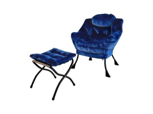Fauteuil fixe BLK Tissu bleu