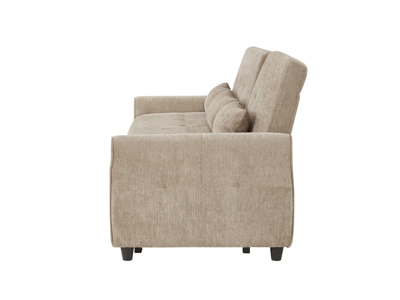  Canapé convertible 3 places en chenille, 3-en-1, lit d’appoint extensible, dossier réglable 90°145°180°, couchage  - Conforama E