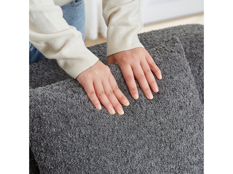  Canapé modulable, canapé de salon, en chenille, sans accoudoirs, pour salon et séjour, forme incurvée  - Conforama E