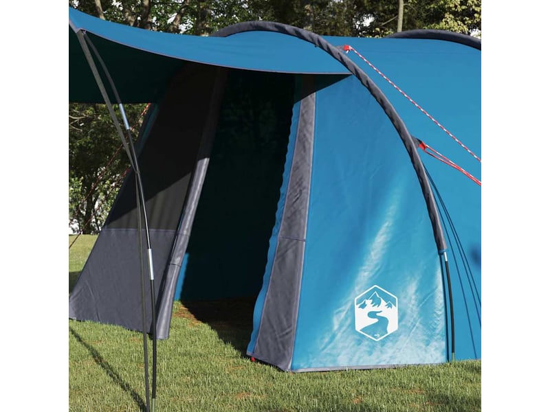  Tente tunnel, tente de camping 4 personnes bleu et gris shl88735  - Conforama C