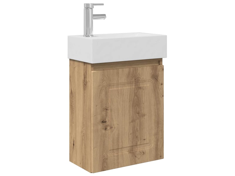 Meuble de rangement salle de bain avec robinet chêne artisanal shl5761 - Conforama A