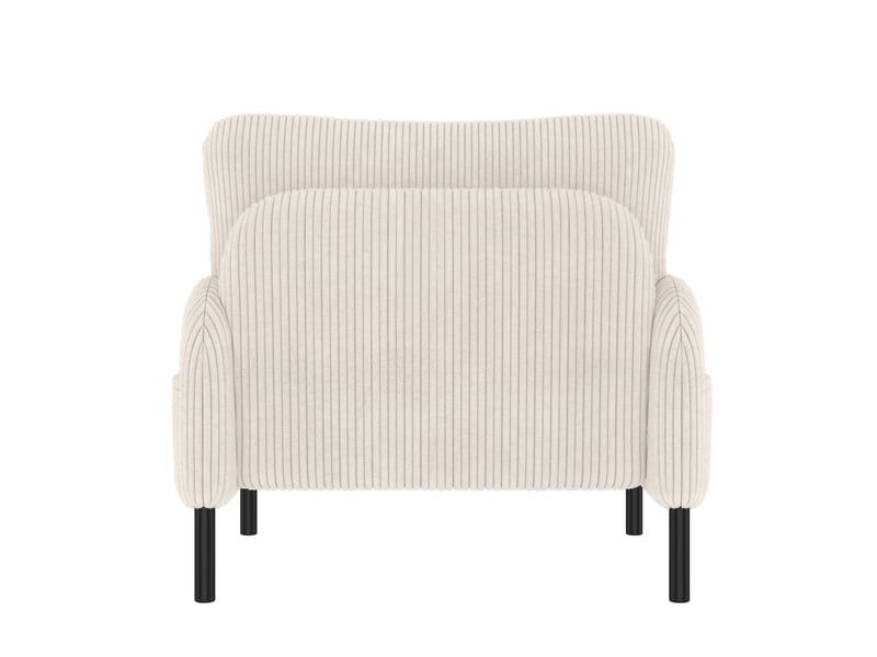  Fauteuil individuel en tissu velours côtelé avec repose-pieds, accoudoirs munis de poches latérales, structure métallique stable DUD2018 - Conforama E